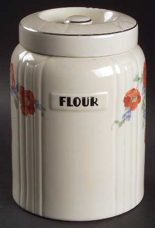 Orange Poppy Radiance Flour Canister & Lid