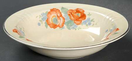 Orange Poppy Rim Fruit/Dessert (Sauce) Bowl