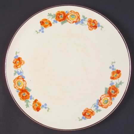 Orange Poppy Cake Plate