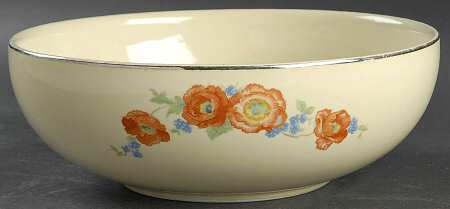 Orange Poppy 9" Round Vegetable Bowl