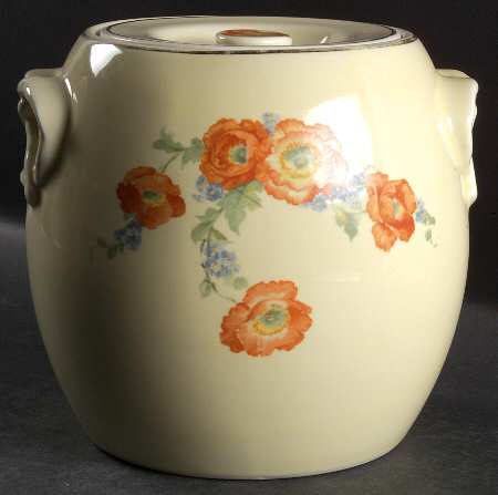 Orange Poppy Pretzel Jar & Lid