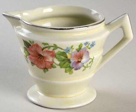Pastel Morning Glory Art Deco Creamer