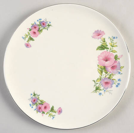 Pastel Morning Glory Cake Plate