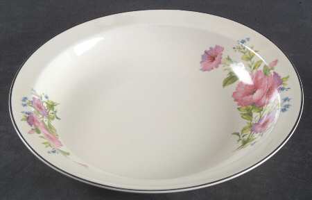 Pastel Morning Glory Rim Soup Bowl