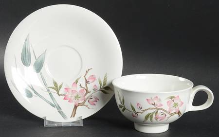 Peach Blossom (Classic Shape) Footed Cup & Saucer Set