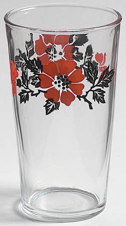 Red Poppy (Platinum Ring) Glassware Tall Tumbler
