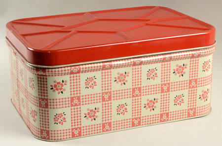 Red Poppy (Platinum Ring) Metal Bread Box
