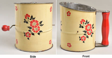 Red Poppy (Platinum Ring) Metal Flour Sifter