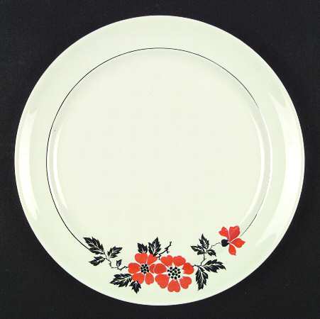 Red Poppy (Platinum Ring) Breakfast Plate