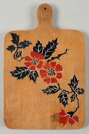 Red Poppy (Platinum Ring) Wood Cutting Board
