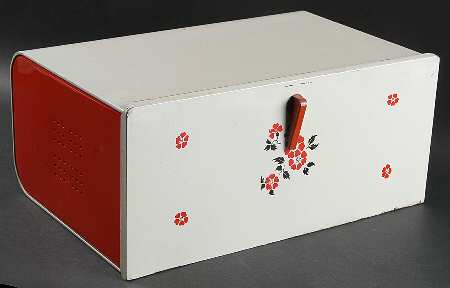 Red Poppy (Platinum Ring) Metal Bread Box
