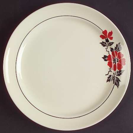 Red Poppy (Platinum Ring) Dessert/Pie Plate