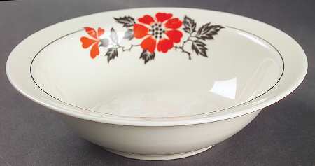 Red Poppy (Platinum Ring) Rim Cereal Bowl