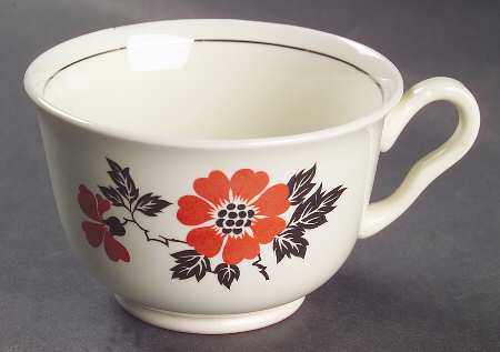 Red Poppy (Platinum Ring) Footed Cup