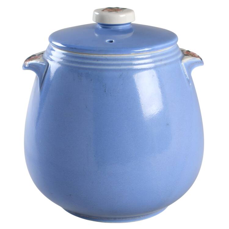 Rose Parade Bean Pot & Lid