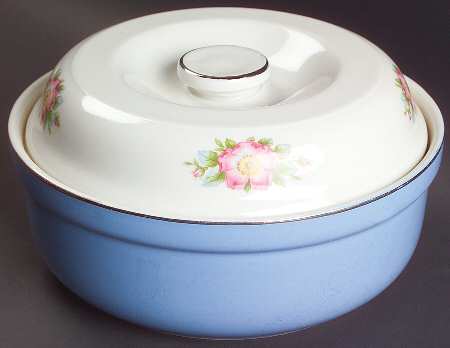 Royal Rose 2 Qt Thick Rim Round Covered Casserole