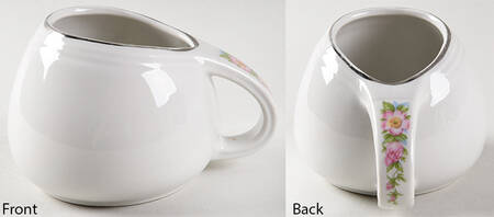 Rose White Sani-Grid Open Sugar Bowl