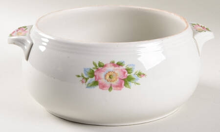Rose White 2.5 Quart Round Tab Handle Casserole No Lid