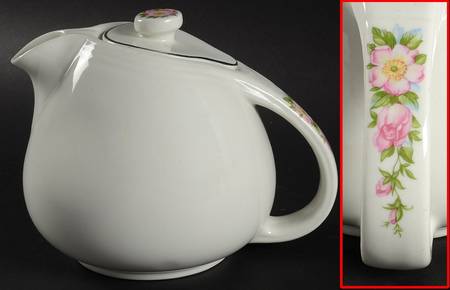 Rose White 5-6 Cup Sani-Grid Teapot & Lid