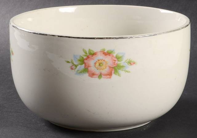Rose White 6" Straight Sided Bowl (No Embossed Rings)