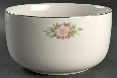 Rose White 9" Sani-Grid Bowl (Embossed Rings)
