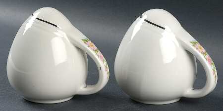 Rose White Sani-Grid Salt & Pepper Set