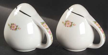 Rose White Sani-Grid Salt & Pepper Set
