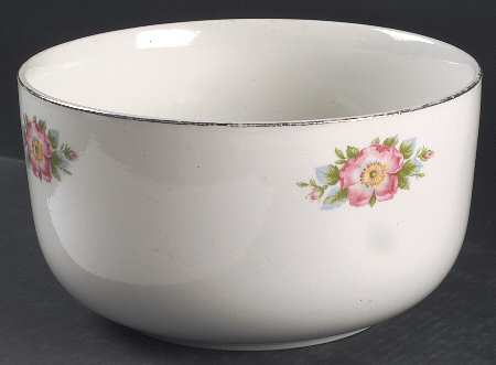 Rose White 9" Straight Sided Bowl (No Embossed Rings)