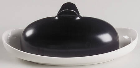 Satin Black 1/4 Pound  Winged Covered Butter