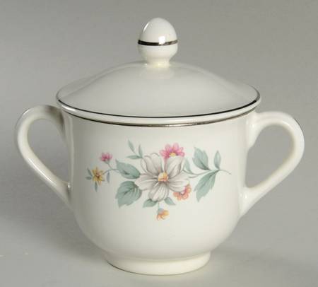 Springtime Modern Shape Sugar Bowl & Lid