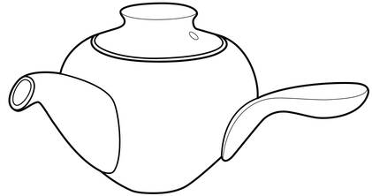 Tri Tone Side Handled Teapot & Lid