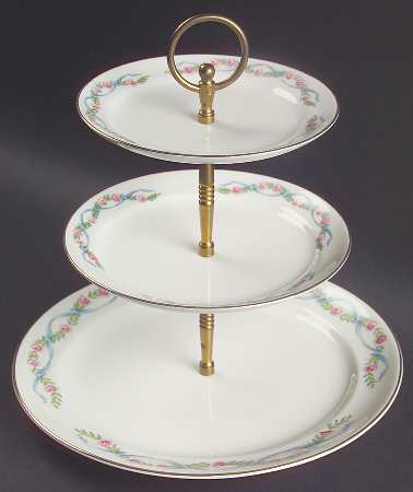 Wildfire (Gold Trim) 3-Tiered Serving Tray (DP, SP, BB)