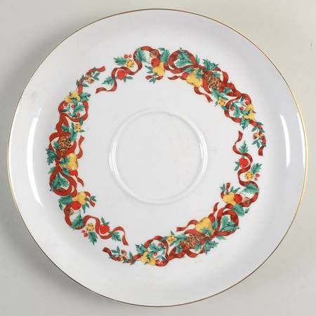 Holiday Ribbon Chip Bowl/Plate for Chip & Dip Set