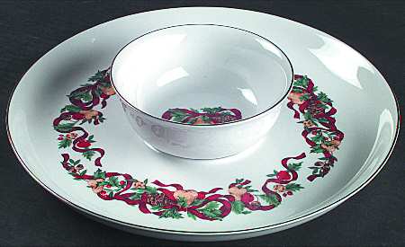 Holiday Ribbon (2 Piece) Chip & Dip Set