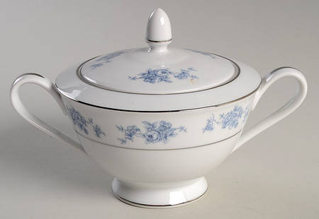 Sheffield Blue Sugar Bowl & Lid