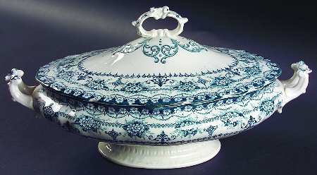 Maltese Blue Green Oval Covered Vegetable