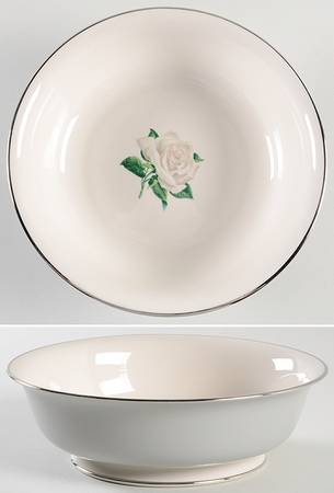 White Rose 8" Round Vegetable Bowl
