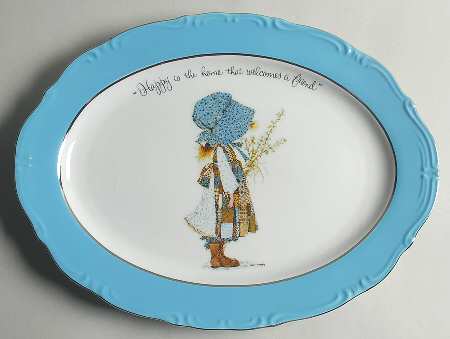 Blue Girl(Platinum) 14" Oval Serving Platter