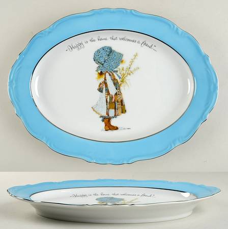 Blue Girl(Platinum) 14" Deep Oval Serving Platter