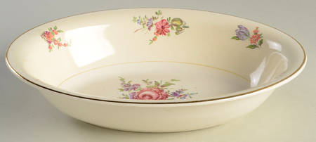 Priscilla Cream and White (Smooth) 9" Oval Vegetable Bowl