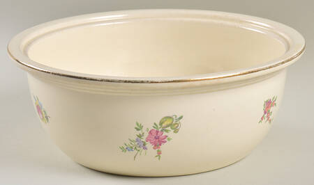 Priscilla Cream and White (Smooth) Round Vegetable No Lid