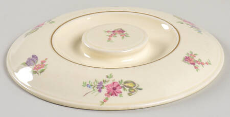 Priscilla Cream and White (Smooth) Lid for Round Vegetable
