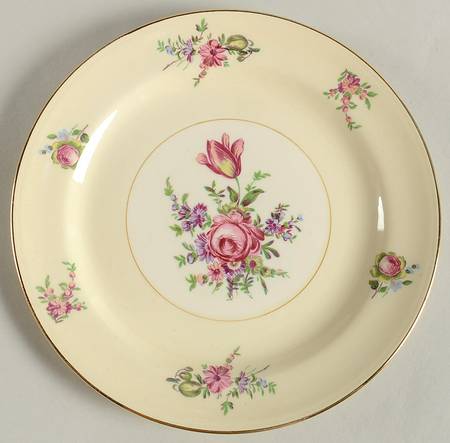 Priscilla Cream and White (Smooth) Salad Plate