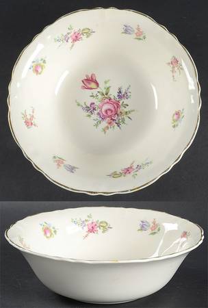 Priscilla Cream (Scalloped) 8" Round Vegetable Bowl