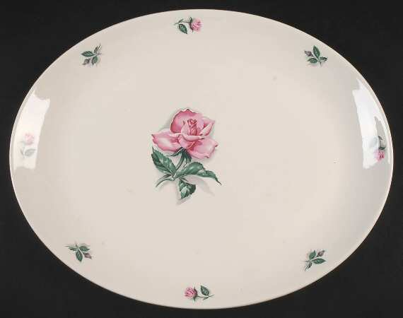 Rhythm Rose 13" Oval Serving Platter