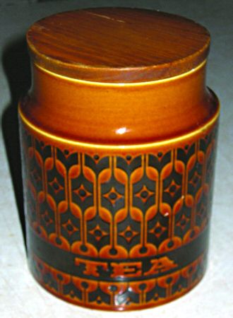 Heirloom Brown Small Canister & Wood Lid