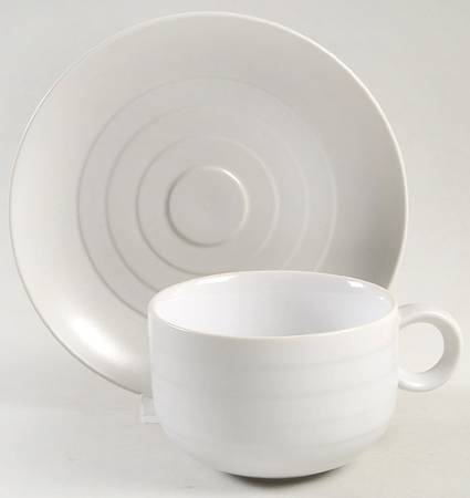 Swan Lake Grey Flat Cup & Saucer Set