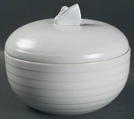 Swan Lake Grey Round Covered Vegetable