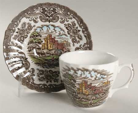 Old Country Castles Flat Cup & Saucer Set