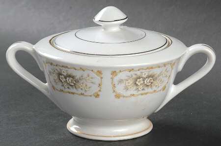 Elegance (Gold Trim) Sugar Bowl & Lid